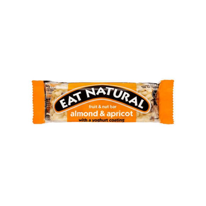 EAT NATURAL ALMOND & APRICOT BAR - YOGHURT COATED 12X50G