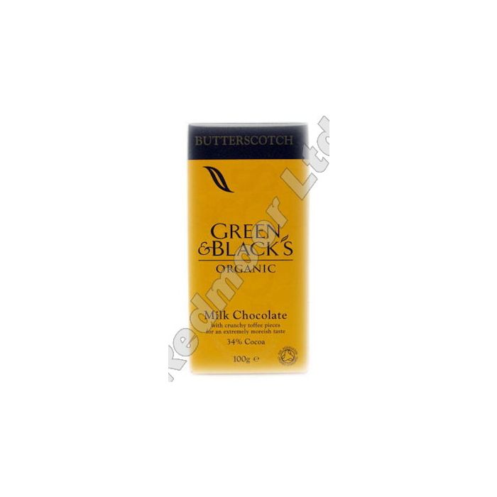 G&B ORG MILK CHOC BUTTERSCOTCH 5 X 90G