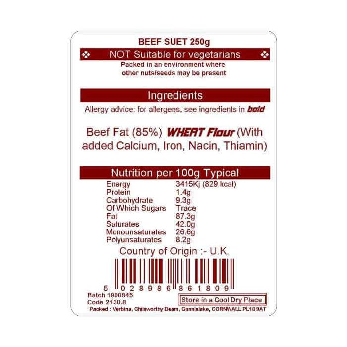 BEEF SUET SHEDDED 250GM
