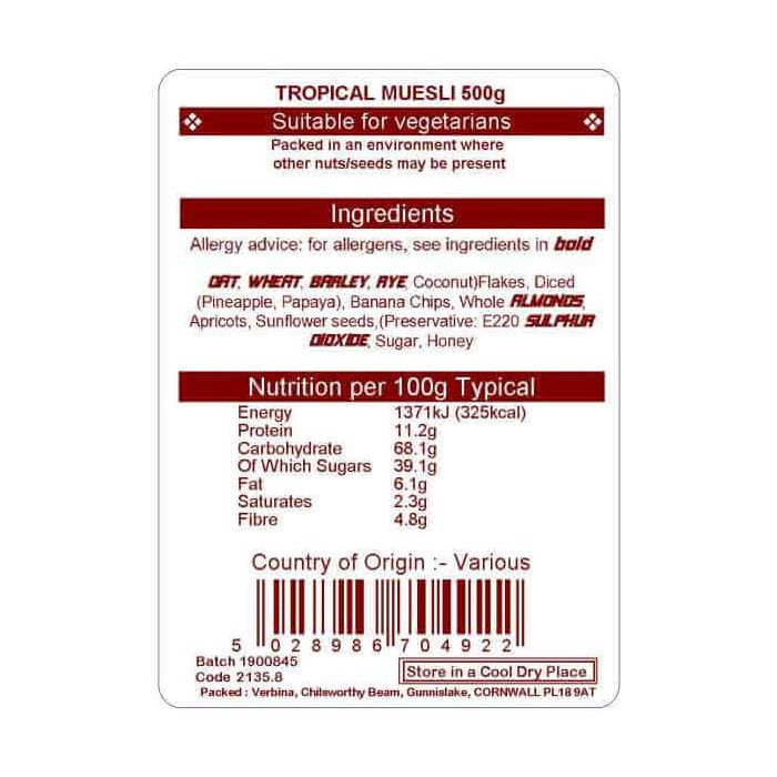 TROPICAL MUESLI 500G