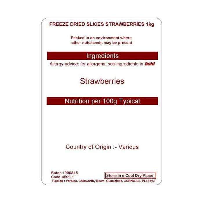 FREEZE DRIED STRAWBERRY SLICES 1KG