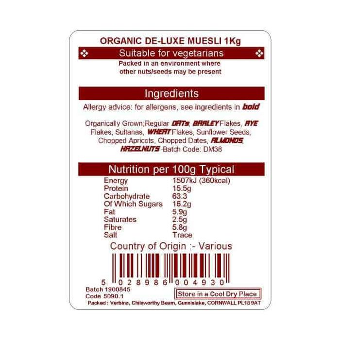 MUESLI DELUXE ORG 1KG