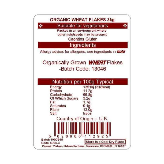 WHEAT FLAKES ORG 3KG