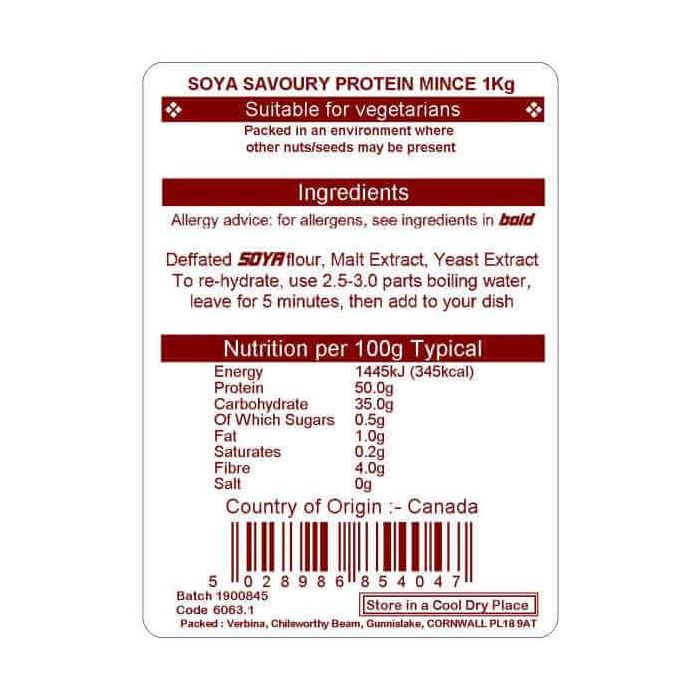 SOYA PROTEIN SAVOURY MINCE   1KG