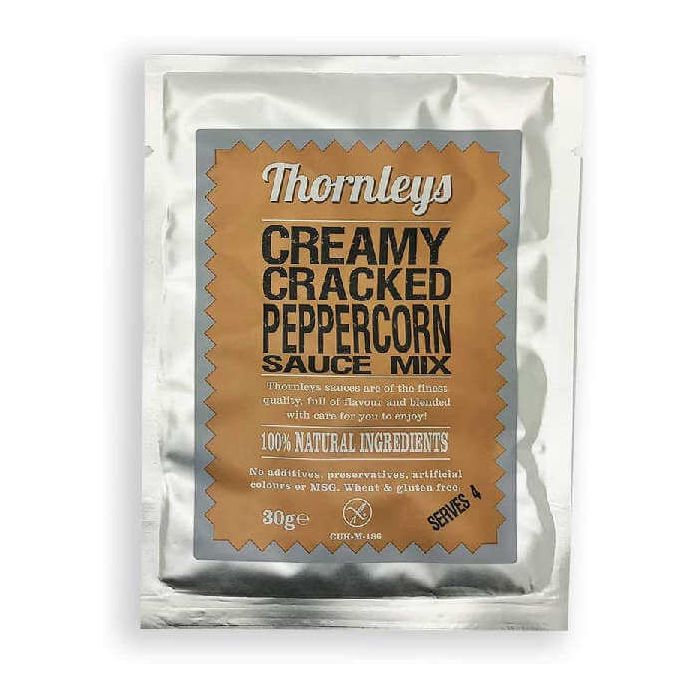 THORNLEYS CREAMY CRACKED PEPPERCORN SAUCE 12X30G