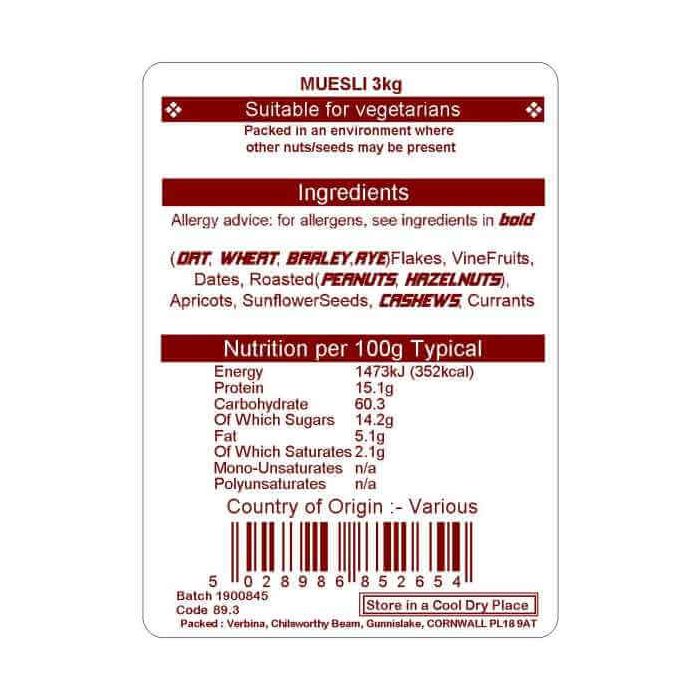 MUESLI ORIGINAL 15NAT.3KG