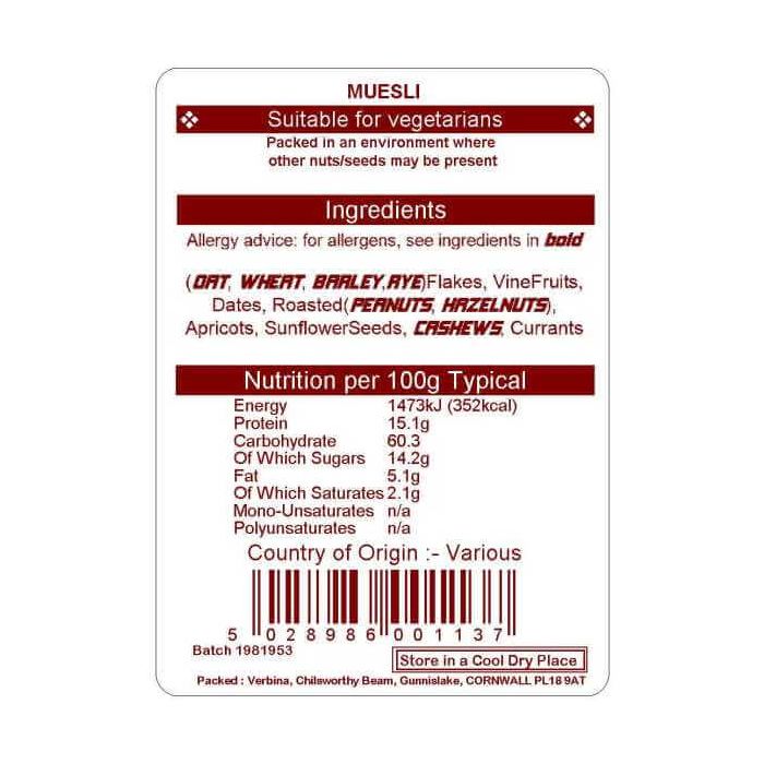 MUESLI ORIGINAL 15NAT.  20KG