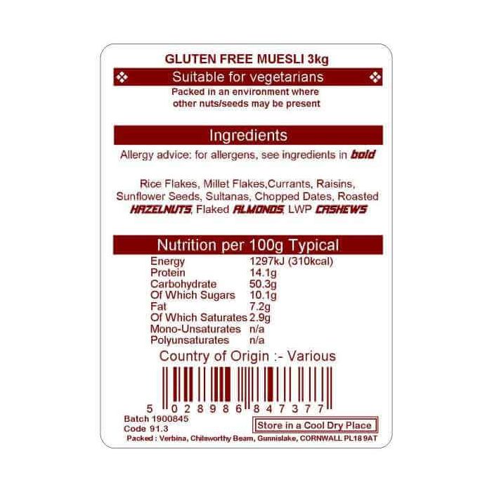 MUESLI GLUTEN FREE  3KG