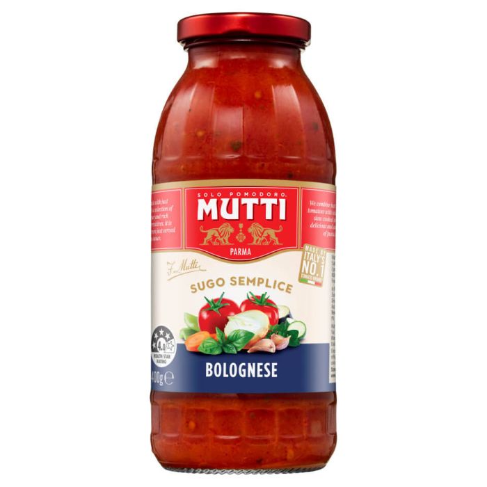 MUTTI BOLOGNESE SAUCE 6 X 400G