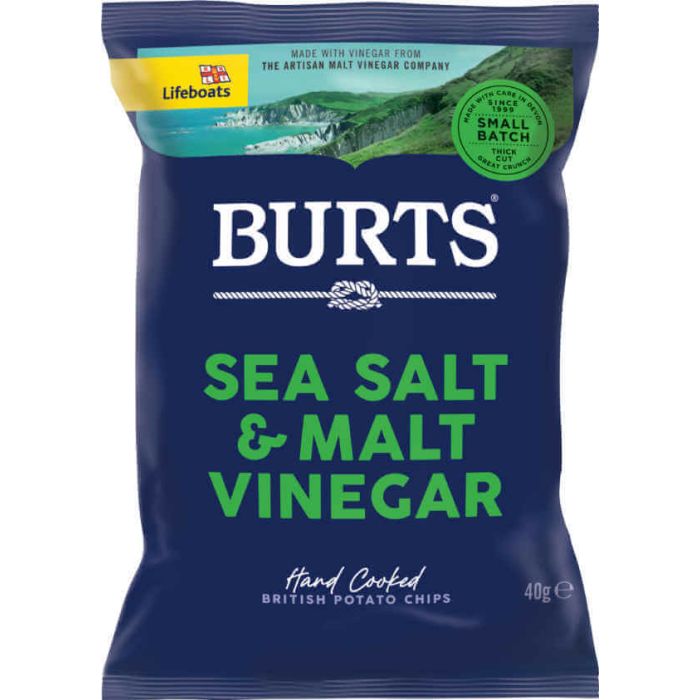 BURTS SEA SALT & MALT VINEGAR 20 X 40G (ORANGE)