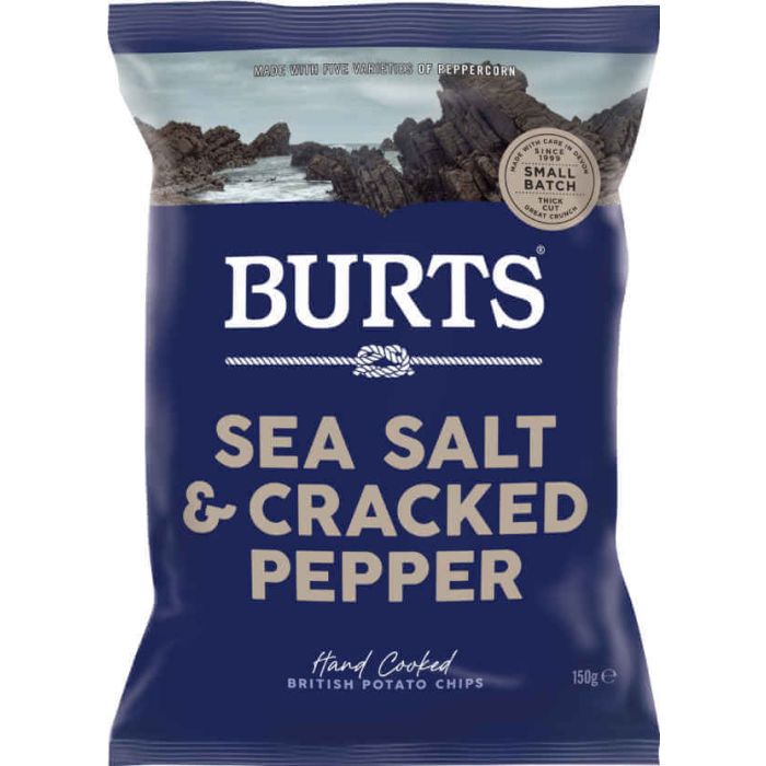 BURTS SEA SALT & BLACK PEPPER 10 X 150G (BLACK)