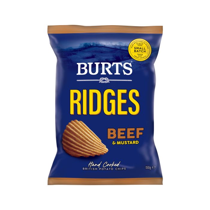 BURTS RIDGES BEEF & MUSTARD 10 X 150G
