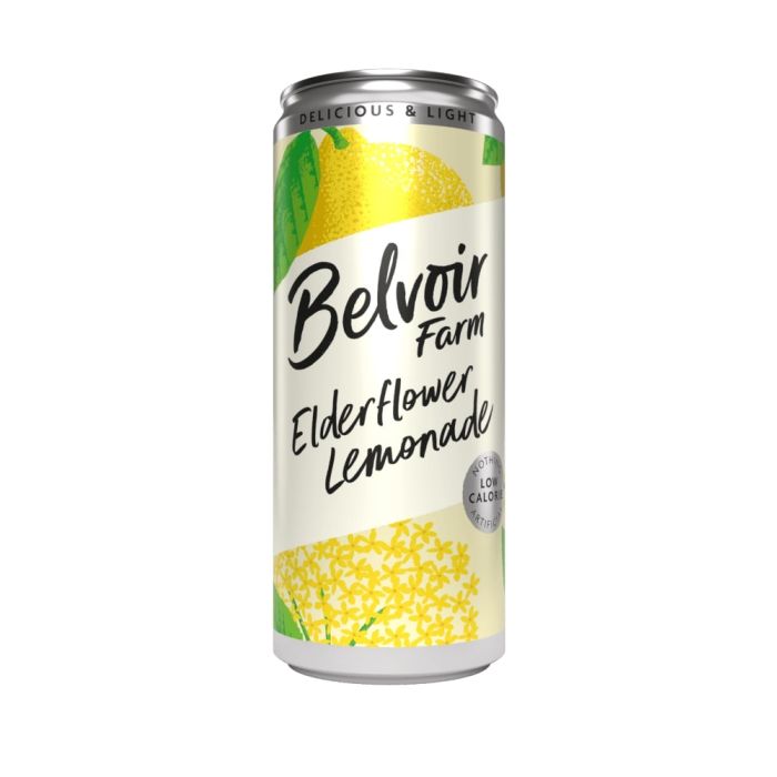 BELVOIR SPARKLING ELDERFLOWER LEMONADE CANS 12X330ML 