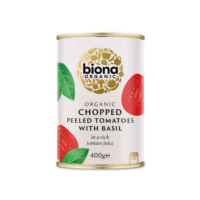 BIONA ORG CHOPPED TOM + BASIL 6 X 400G