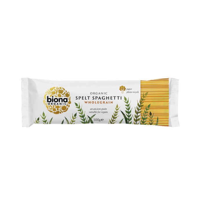 BIONA SPELT WHOLEGRAIN SPAGHETTI ORGANIC 500G X 12