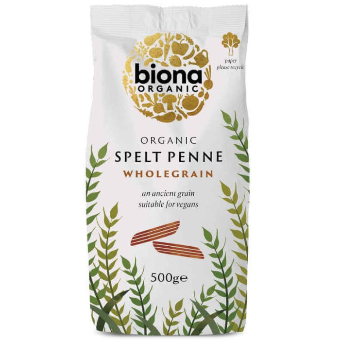 BIONA SPELT WHOLEGRAIN PENNE ORGANIC 500G X 1