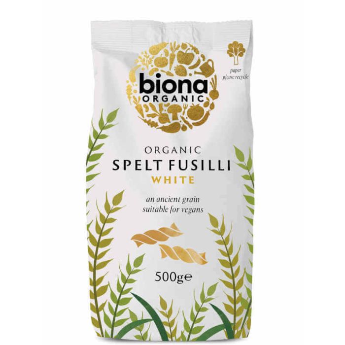 BIONA SPELT WHITE FUSILLI ORGANIC 500G X 10