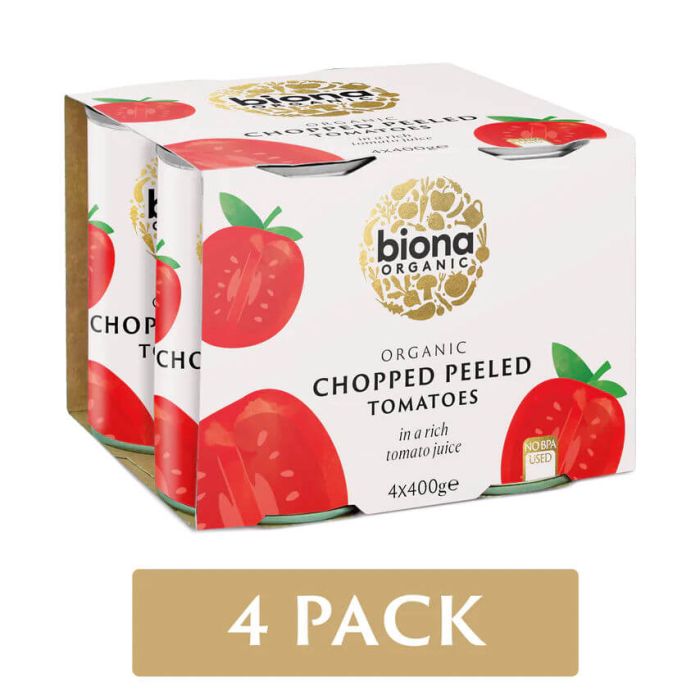 BIONA ORG CHOPPED TOMATOES 4 PACK 400G X 4 X 6