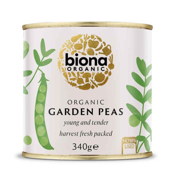 BIONA GARDEN PEAS ORGANIC 340G X 6