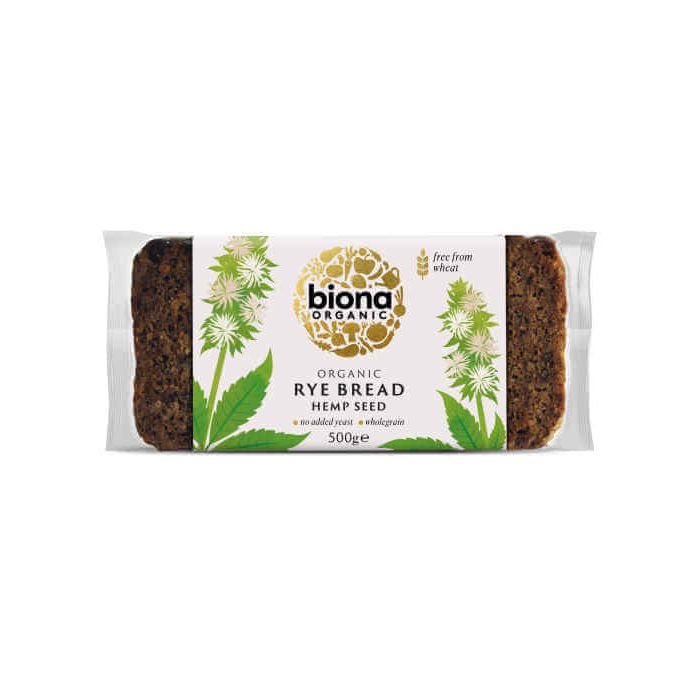 BIONA RYE & HEMPSEED BREAD ORGANIC 500G X 6