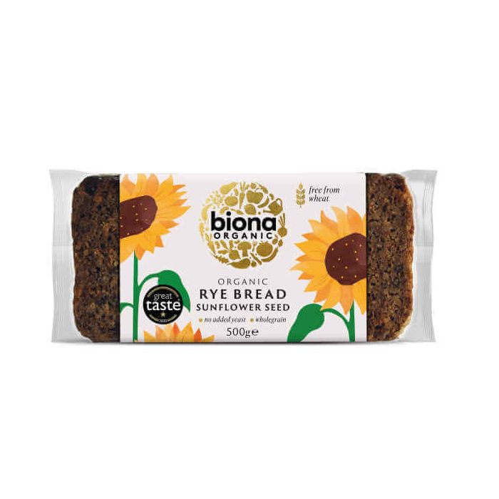 BIONA RYE SUNFLOWER SEED BREAD ORGANIC 500G X 7