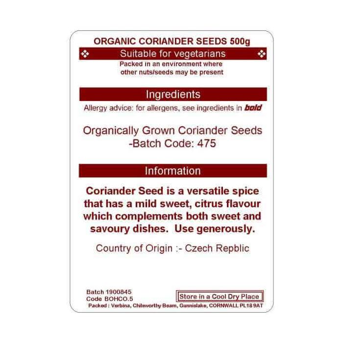 CORIANDER SEED 500G(ORGANIC)