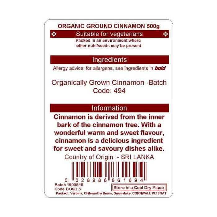 CINNAMON GROUND 500G(ORGANIC)