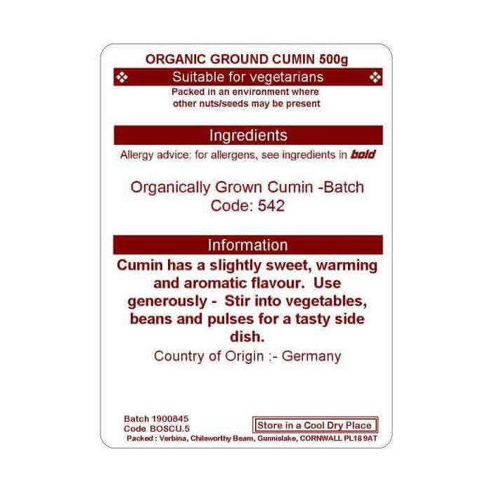 CUMIN GROUND 500G(ORGANIC)