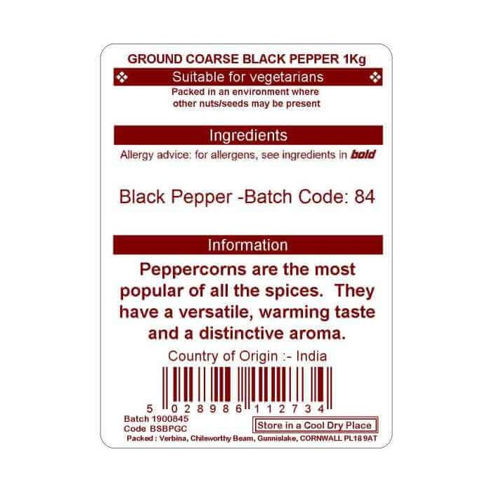 PEPPER BLACK COARSE GROUND KG