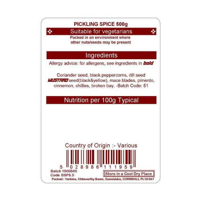 PICKLING SPICE 500G