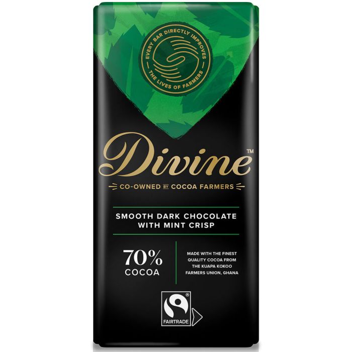 DIVINE 70% DARK CHOCOLATE WITH MINT CRISP 5X90G