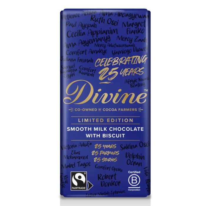DIVINE 38% MILK CHOCOLATE WITH BISCUIT5X90G