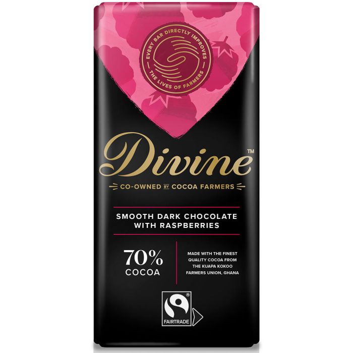 DIVINE 70% DARK CHOCOLATE WITH RASPBERRIES 15X90G