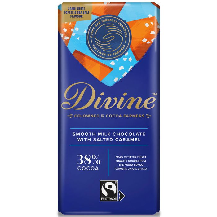 DIVINE 38% MILK CHOCOLATE WITH SALTED CARAMEL 5X90G
