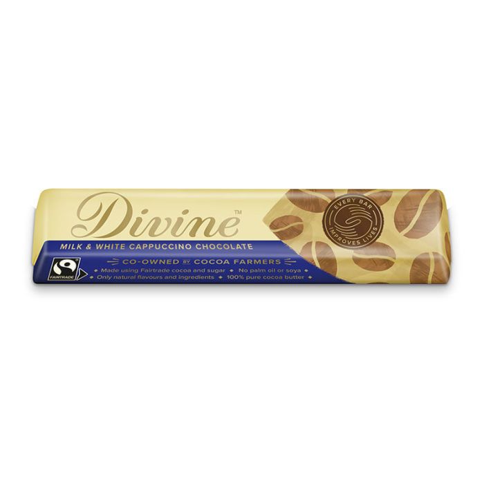 DIVINE MILK & WHITE CHOCOLATE CAPPUCCINO BAR 30X35G