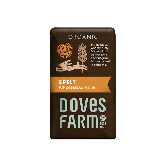 DOVES ORGANIC WHOLEMEAL SPELT FLOUR 1KG X 5 X 1