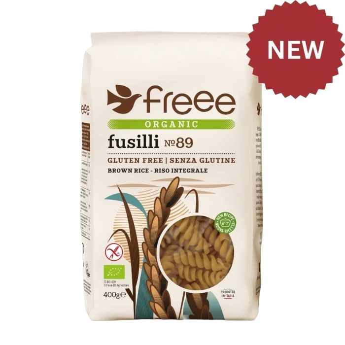 DOVES ORGANIC BROWN RICE FUSILLI PASTA G/F 8 X 400G