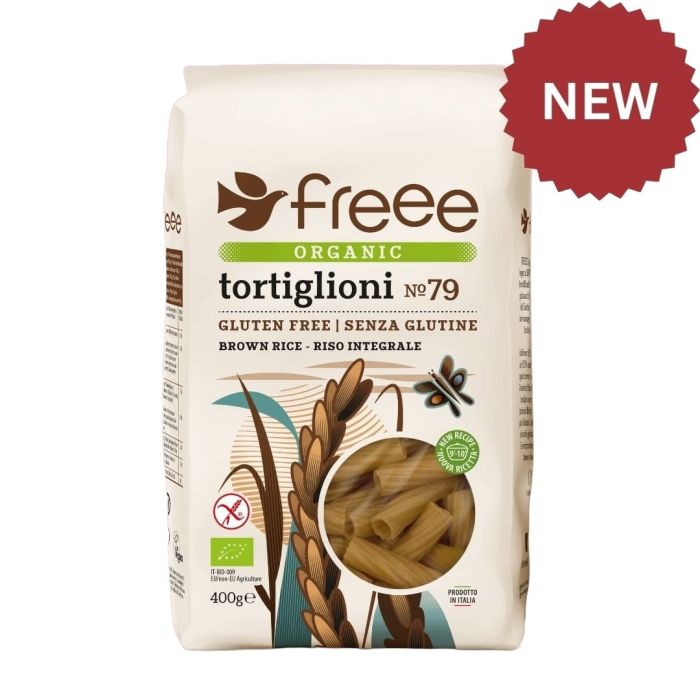 DOVES ORGANIC BROWN RICE TORTIGLIONI PASTA G/F 8 X 400G