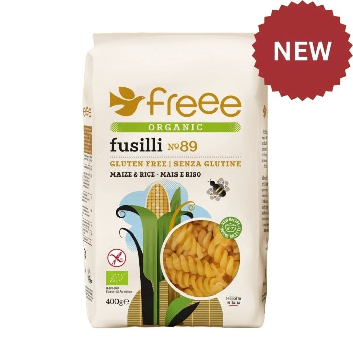 DOVES ORGANIC MAIZE & RICE FUSILLI PASTA G/F 8 X 400G