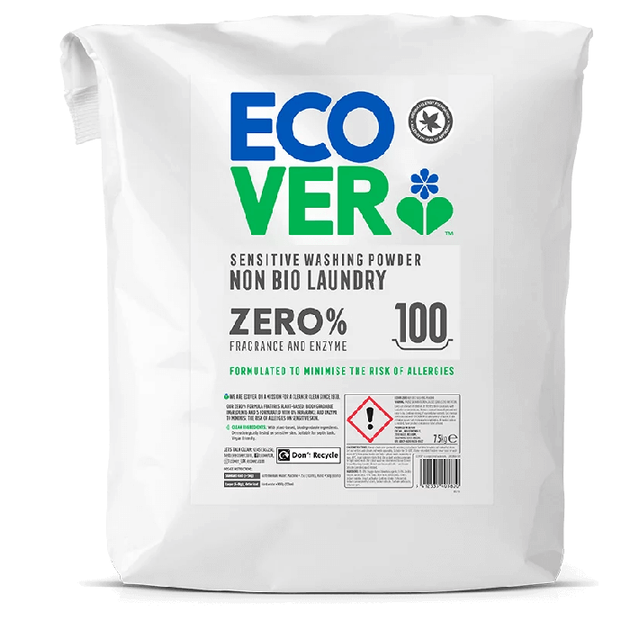 ECOVER ZERO WASHING POWDER (NON BIO) 1 X 7.5KG