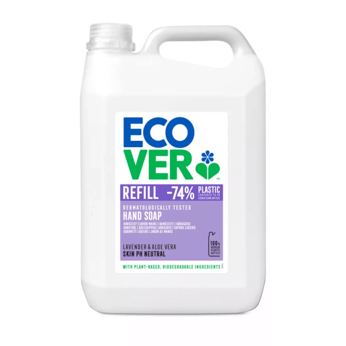 ECOVER LIQUID HAND SOAP - ALOE VERA & LAVENDER 4 X 5LT