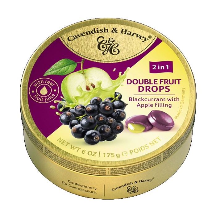 C&H DUO FRUIT BLACKCURRANT FILLED APPLE 9 X 175G