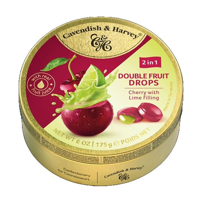 C&H DUO FRUIT CHERRY FILLED LIME 9 X 175G