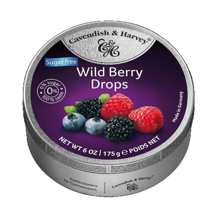 C&H SUGAR FREE WILD BERRY DROPS 9 X 175G