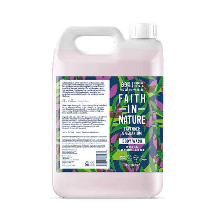 FAITH BODY WASH LAVENDER & GERANIUM 5LTR