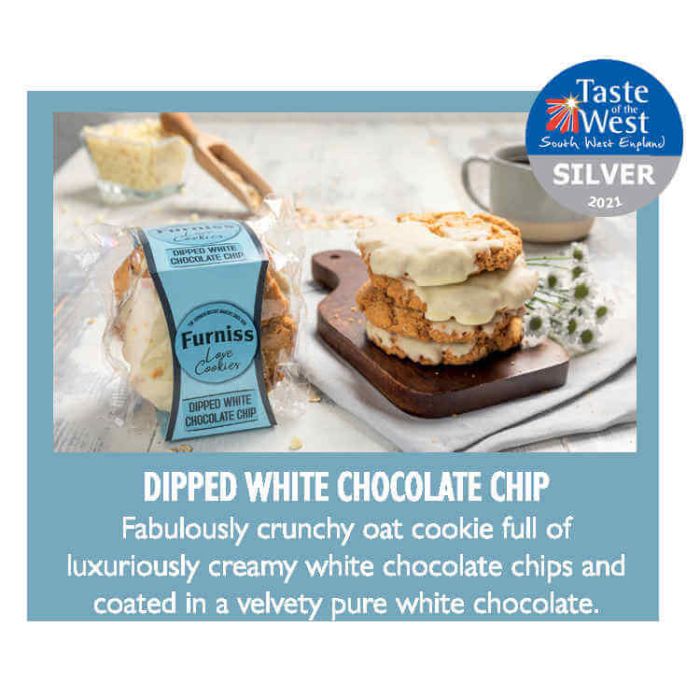 FURNISS LOVE COOKIES DIPPED WHITE CHOC CHIP 12X200G