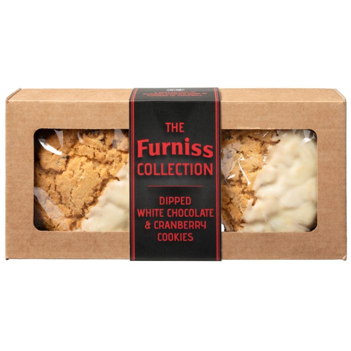 FURNISS NEW WHITE CHOCOLATE DIPPED CRANBERRY COOKIES 1 X 300g