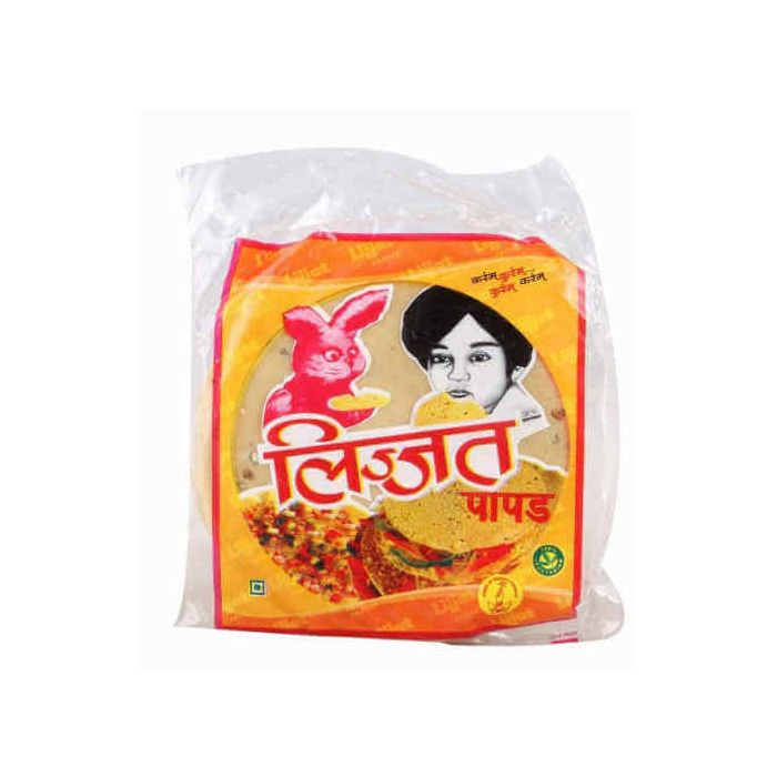 LIJJAT PAPAD PAPPADOM URID PLAIN 200G X 20