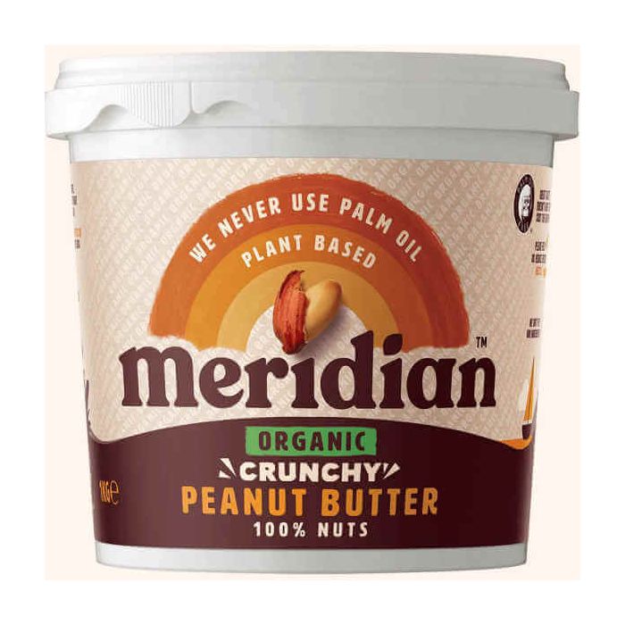 MERIDIAN ORGANIC CRUNCHY PEANUT BUTTER NAS (TUB) 1KG X 6