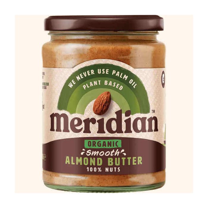 MERIDIAN ORGANIC SMOOTH ALMOND NUT BUTTER 470G X 6